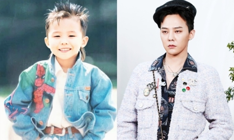 G-Dragon vốn là gương mặt nổi tiếng cả Hàn Quốc từ khi còn là cậu bé. 5 tuổi, chàng thủ lĩnh của Big Bang đã được biết đến nhờ tài ca hát và vũ đạo. Nhiều người đánh giá, G-Dragon rất có gu ăn mặc khi ngắm ảnh lúc nhỏ của anh.
