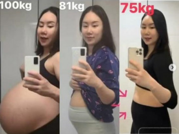 Từng nặng hơn 100kg khi mang bầu, sao nữ gầy đi 1 nửa sau 3 tháng lâm bồn