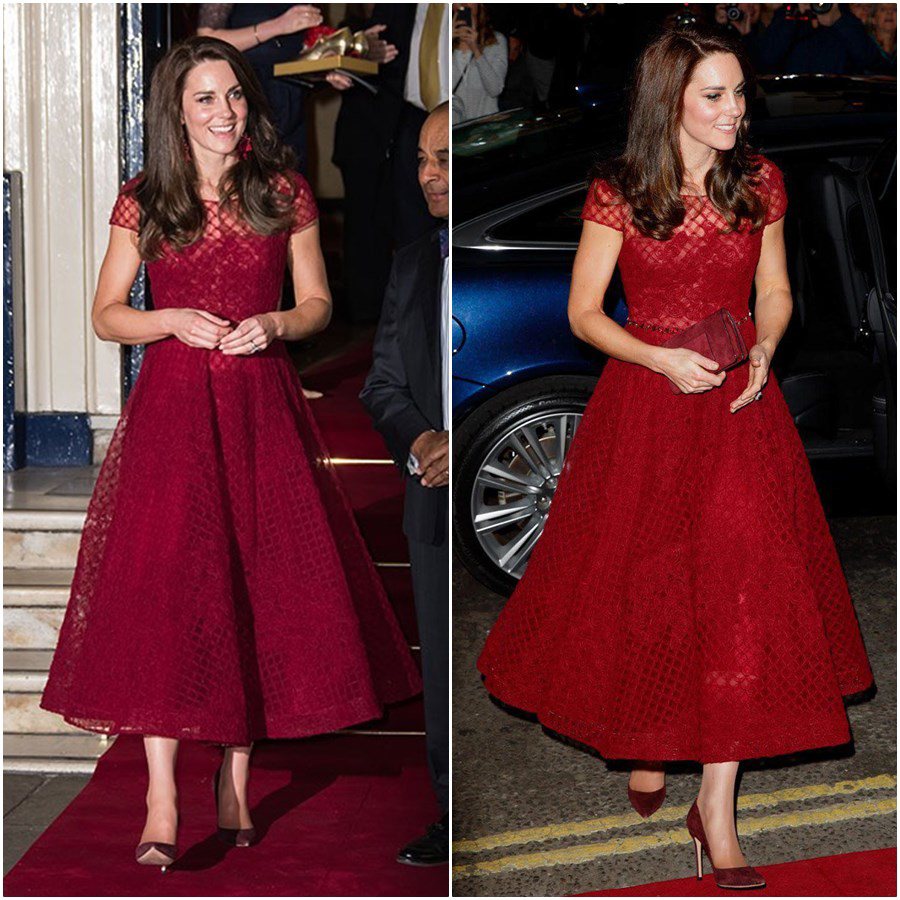 Kate Middleton mặc váy đầm đỏ rực mà không lố, hội chị em U40-U50  học diện Giáng sinh chuẩn bài! - 8