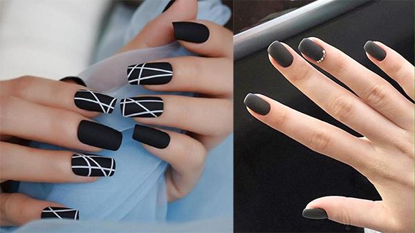 15 Kiểu nail màu đen sang chảnh đẹp đơn giản hot nhất hiện nay - 4
