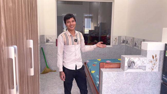 Căn nhà mới của Lộc có diện tích 15m2, xây trên đất của nhà vợ