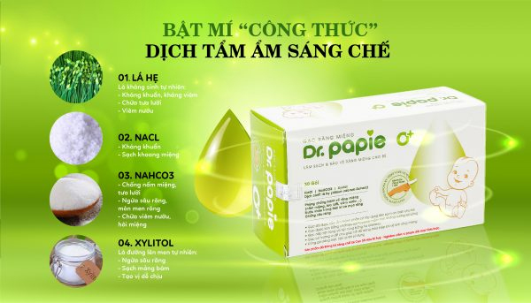 Dr.Papie là gạc răng miệng tẩm ẩm nổi tiếng tại Việt Nam