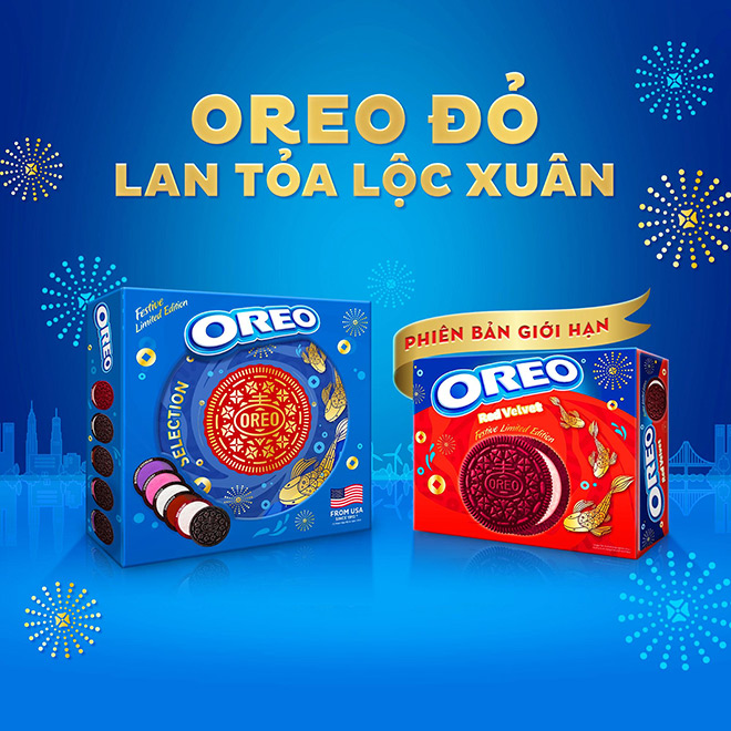 Mang màu sắc tương ứng với hoa đào, combo 2 hộp bánh quy Oreo Red Velvet sẽ là một sản phẩm phù hợp để làm quà tặng trong ngày Tết, tô thêm sắc đỏ rực rỡ cho năm mới an lành. Sản phẩm hiện giảm gần 45% chỉ còn 85.000 đồng stronga hrefhttps://shopee.vn/product/140360136/6059563692?utm_sourcespe-pramp;utm_mediumvnintamp;utm_campaign2022-TetSale-MIXCAT_EXT_VN_PR00_prclustereva_030122amp;utm_content030122 target_blanktại đây/a./strong