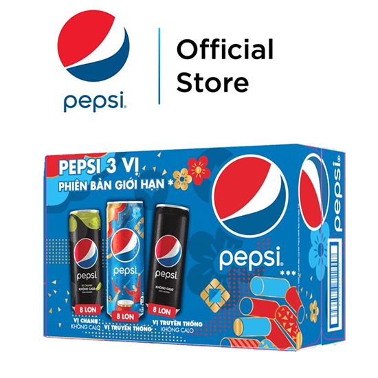 Tương ứng với sắc xanh của cây sống đời, thùng 24 lon nước ngọt có ga Pepsi Mix 3 vị là một lựa chọn hoàn hảo. Sản phẩm bán độc quyền trên nền tảng online và hiện giảm 35% chỉ còn 200.000 đồng trên Shopee.
