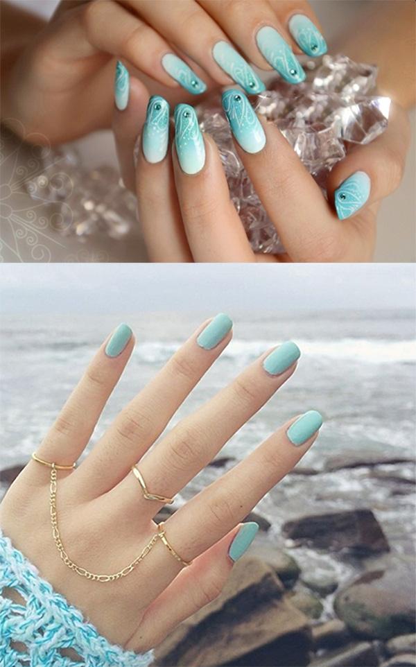 20 mẫu nail màu xanh đẹp nổi bật sang trọng dẫn đầu xu hướng hiện nay