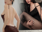 Thời trang - Mỹ nhân "Oh my chuối" chốt sổ cuối năm với quần tất lưới, tạo dáng luồn tay vào khe đùi