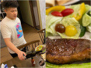 Bếp Eva - Vợ chồng MC Trần Quang Minh "mát lòng mát dạ" khi con trai cao to nấu ăn như nhà hàng