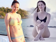 Làm đẹp - Mỹ nhân đẹp nhất Philippines diện bikini trên biển, mẹ 2 con không 1 vết rạn