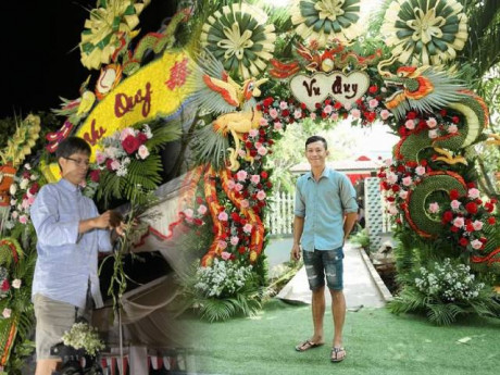 8X miền Tây "thổi hồn" vào cau, ớt, làm cổng cưới rồng phụng đẹp mê hồn chở đi khắp tỉnh