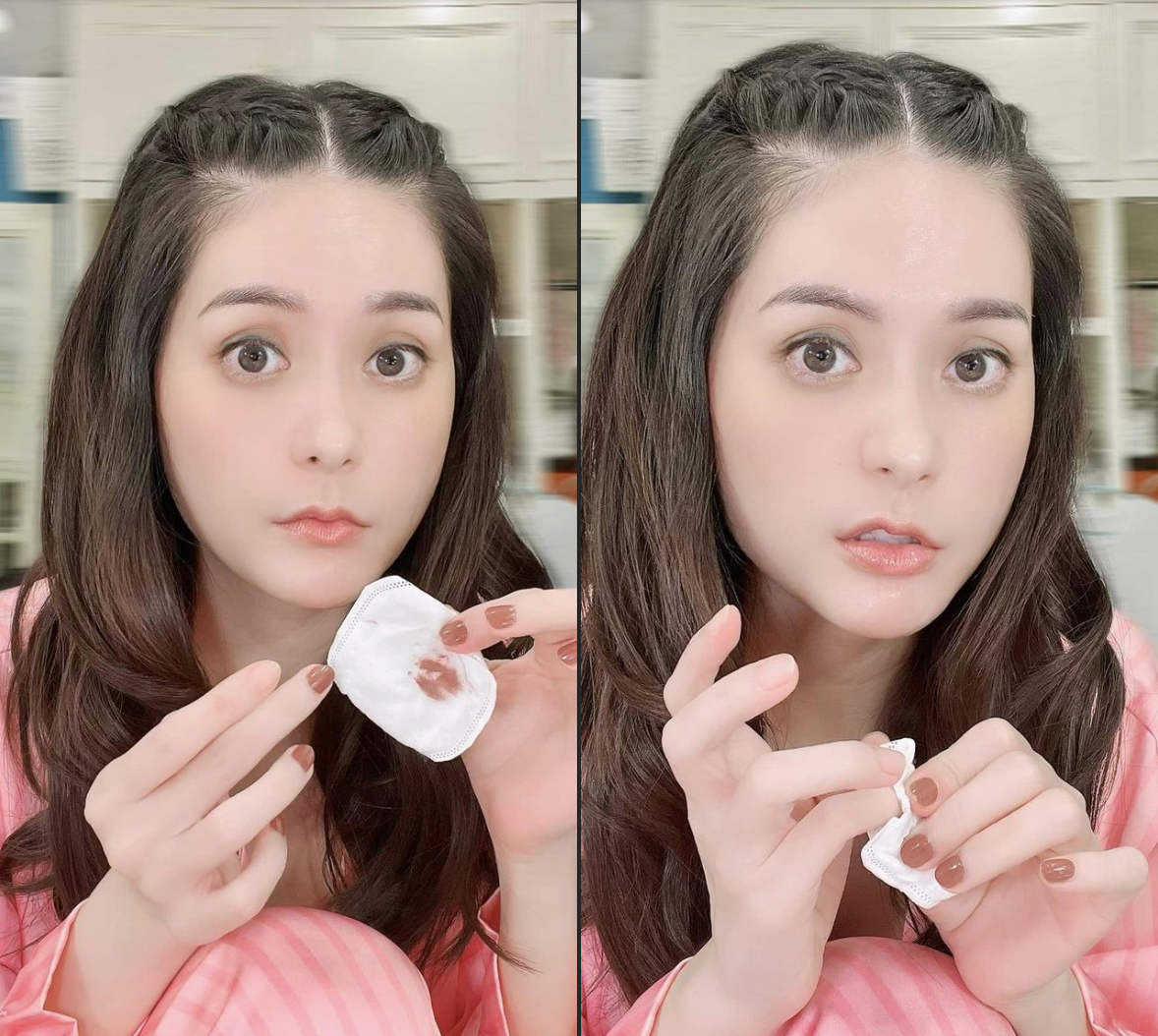 Trước đó, người đẹp còn chủ động tẩy cả sơn móng tay để có thể xuất hiện giản dị nhất có thể.