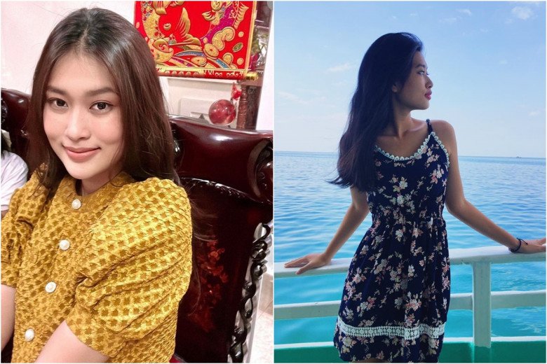Hiếm hoi lắm mới thấy Đoàn Thiên Ân lựa chọn kết thân cùng váy đầm mang tông màu nổi bật và có họa tiết điệu đà.