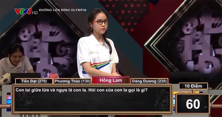 Câu hỏi về con la của thí sinh Hồng Lam.
