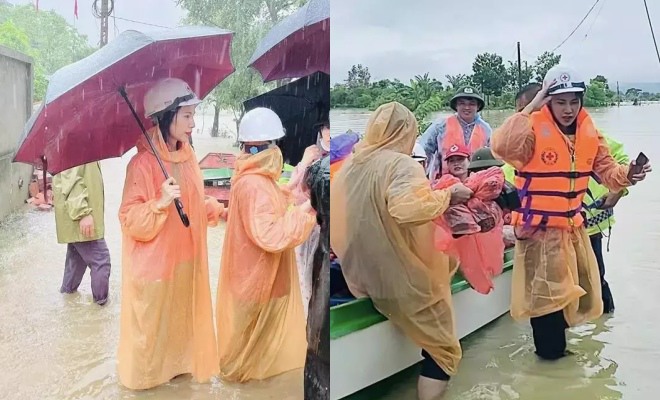 Thủy Tiên cũng âm thầm làm từ thiện, không kêu gọi quyên góp trên mạng xã hội trong lần cứu trợ đồng bào miền Trung năm nay.