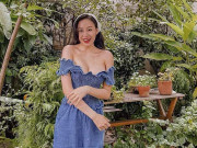 Thời trang - Bà Tưng Huyền Anh hóa cô thôn nữ, mặc trễ nải khoe bờ vai trắng nõn nà