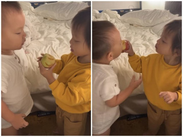 Sao Việt 24h: Tan chảy cảnh con gái Hồ Ngọc Hà đút cho em trai ăn, Leon bật ra tiếng Anh nhanh như gió