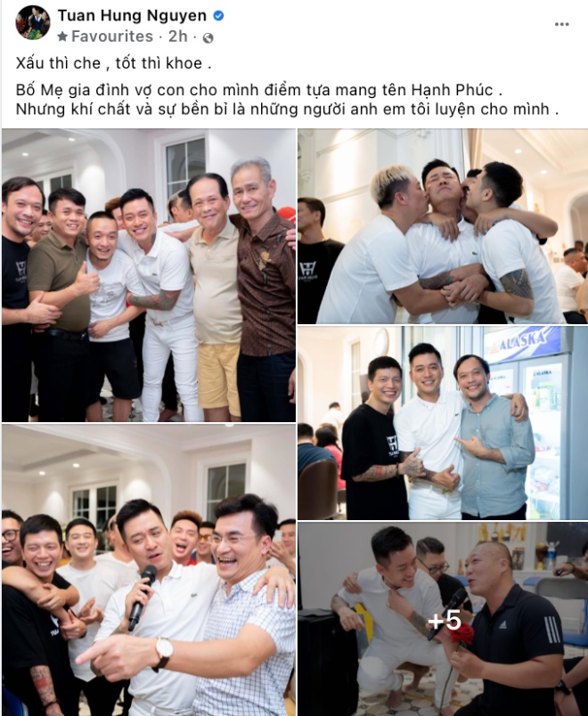 Ông bố 3 con đăng nhiều hình ảnh trong bữa tiệc vui vừa tổ chức.