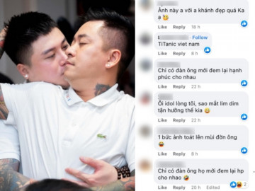 Xôn xao ảnh Tuấn Hưng ôm hôn tình tứ đồng nghiệp nam, nhiều người ví ngọt ngào như phim "Titanic"