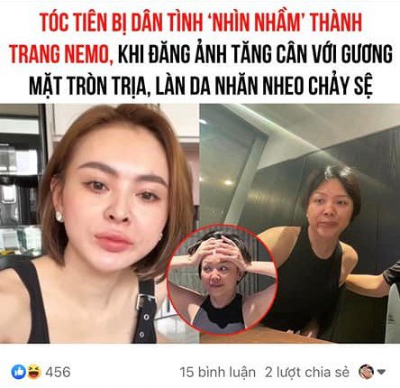 Thậm chí, cô nàng còn bị dân tình nhìn nhầm là Trang Nemo - nhân vật thị phi bậc nhất MXH với những câu chuyện làm đẹp không giống ai. Mặc dù nhan sắc của Tóc Tiên trong bức ảnh này chỉ là sản phẩm của công nghệ chỉnh sửa. 