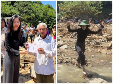 Sao Việt 24h: Thủy Tiên vẫn đi từ thiện, loạt ảnh lội suối làm Công Vinh cạn lời, em chồng cũng có phản ứng