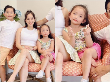 Con gái Khánh Thi Phan Hiển làm điệu lấn lướt bố mẹ và anh trai, dáng ngồi quá sành điệu!