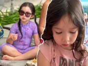 Làm đẹp - Con gái lai Tây của siêu mẫu Hà Anh lông mi dài như dán, bé tí đã theo mẹ tập yoga thuần thục