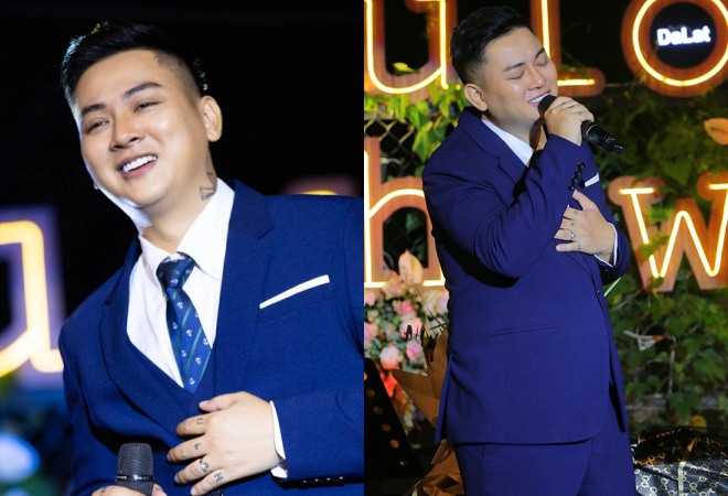 Vòng 2 của nam ca sĩ cũng căng tròn sau lớp áo vest.