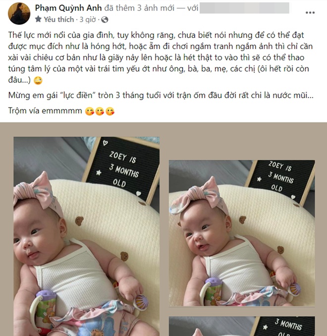 Phạm Quỳnh Anh khoe con gái cực kì dễ thương, kháu khỉnh cùng màn bóc phốt hài hước.