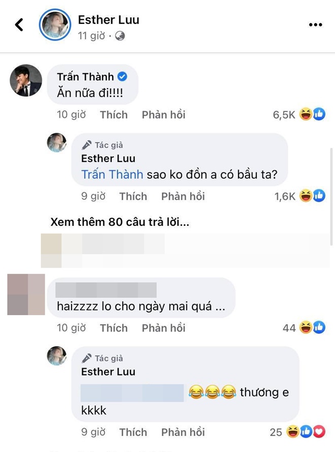 Trong khi đó Trấn Thành lại chẳng an ủi, ngược lại có bình luận mang tính sát thương cao.