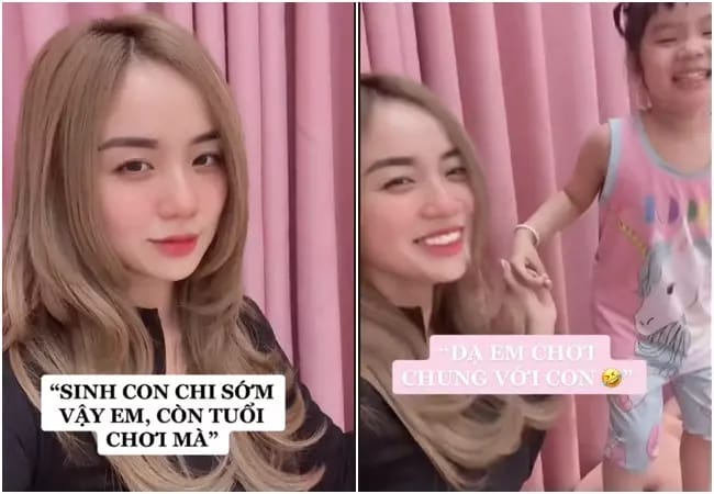 Cô gây chú ý khi đăng video nô đùa bên con gái chung với Hoài Lâm.