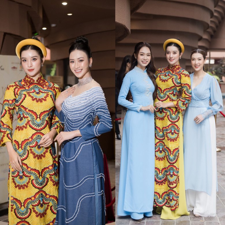Vốn là bóng hồng nhận được lời mời chụp váy cưới nhưng khi diện áo dài truyền thống, dung nhan tiên tử của cô vẫn xuất sắc. Đọ sắc cùng Người đẹp Truyền thông HHVN 2016 Phùng Bảo Ngọc Vân, HH Áo dài Phí Thuỳ Linh và cả HH Áo dài Yến Ly, Huyền My vẫn nổi bật vẻ đẹp đặc biệt.