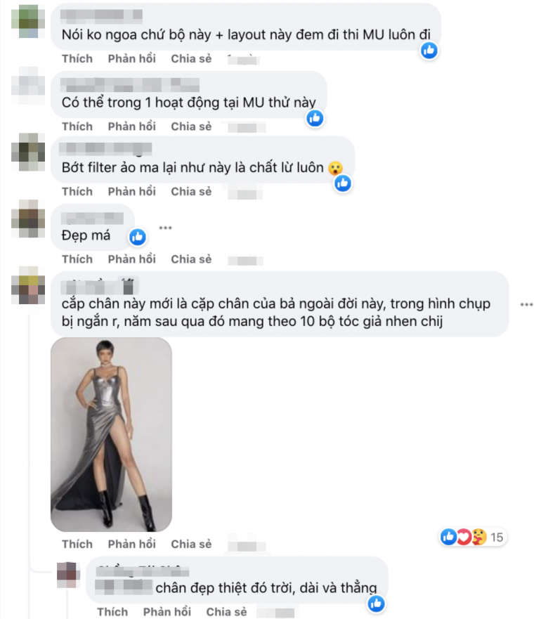 Bên dưới bài đăng, netizen liên tục để lại nhiều lời bình luận trầm trồ, thích thú trước sự đổi mới của người đẹp. Ai nấy đều đồng ý rằng, nhất định khi chinh chiến Miss Universe 2022 vào quý I của 2023 này, Ngọc Châu nhất định phải đem layout này đi.