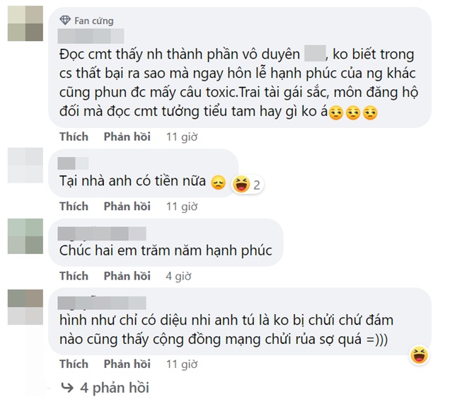 Một khán giả nhận định đa số đám cưới của người nổi tiếng đều bị cộng đồng mạng chửi rủa.