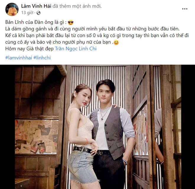 Lâm Vinh Hải bất ngờ nhắc đến bản lĩnh đàn ông, khéo nịnh vợ Linh Chi.
