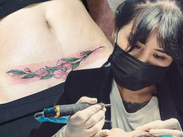 Cô thợ xăm kể chuyện vẽ hoa vùng da bị rạn, che vết mổ đẻ cho ngàn mẹ bỉm sữa sau sinh