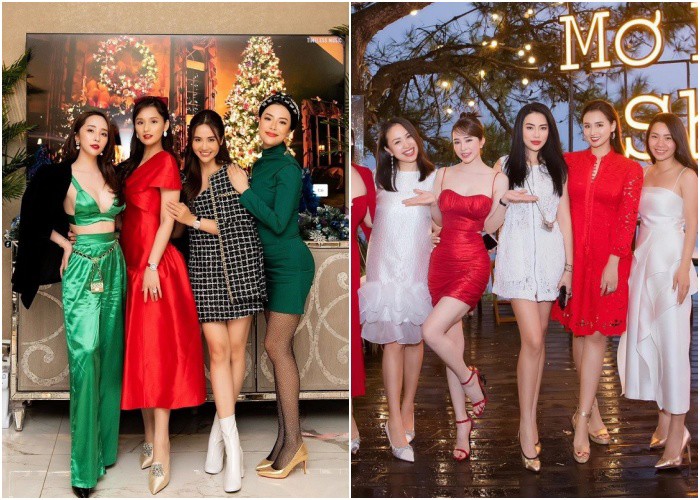 Cô nàng cũng có vài lần là tâm điểm của đám đông khi chọn outfit kiệm vải, cắt khoét nhiều hơn hẳn mọi người, thậm chí là át luôn cả đàn chị Lã Thanh Huyền - bà mẹ một con quyến rũ không kém.