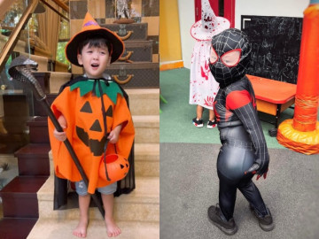 Hayden nhà Trà My Idol, con trai Đàm Vĩnh Hưng, Phạm Hương hóa trang Halloween cưng xỉu