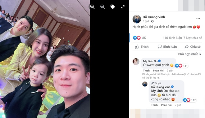 Màn hội thoại giữa Đỗ Mỹ Linh và anh chồng Đỗ Quang Vinh khiến dân tình thích thú.