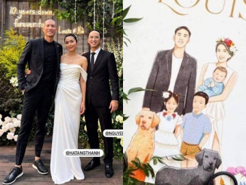 Kỷ niệm 10 năm kết hôn, Tăng Thanh Hà cùng chồng cưới lại từ đầu, có ảnh hiếm đứng cùng 3 con
