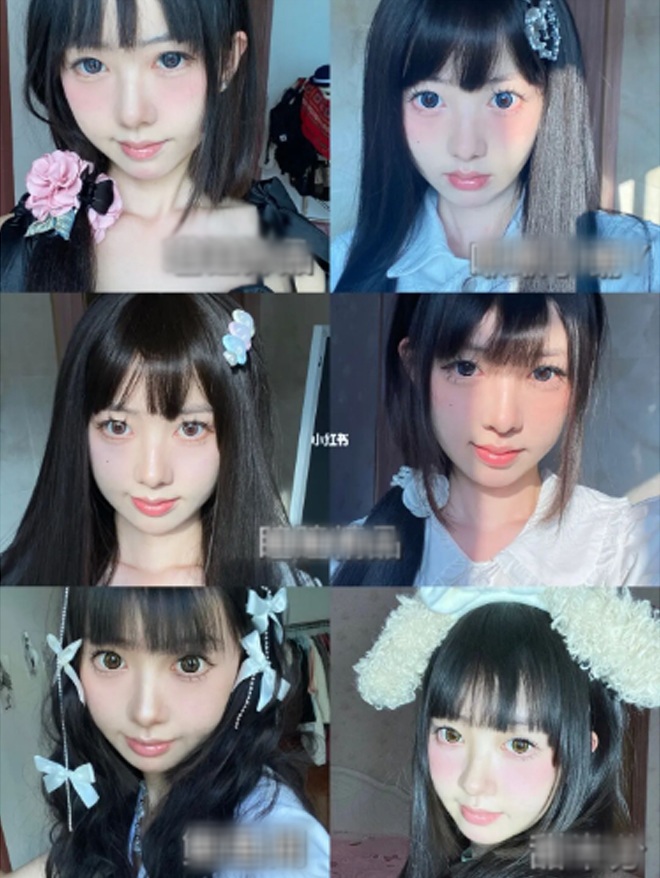 Nhờ trình độ makeup đỉnh cao cùng bộ sưu tập tóc giả đồ sộ cô nàng có thể biến hóa nhiều phong cách khác nhau. Trông cô trong trẻo như những mỹ nhân Nhật Bản. 