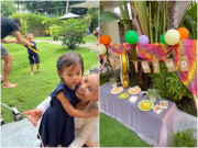 Làm mẹ - Hồ Ngọc Hà, Kim Lý đến trường mẫu giáo làm sinh nhật cho Lisa Leon, nhìn kỹ mâm tiệc thật giản dị