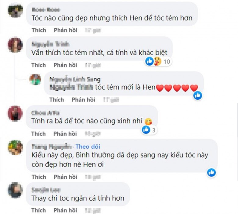 Bên dưới bài đăng netizen cho rằng, HHen Niê vốn dĩ đã đẹp nên làm kiểu tóc nào cũng đẹp. Song vẫn có nhiều người mơ màng về hình ảnh tóc tém của chân dài thuở xưa. Nếu không nói ra, khó ai nhớ rằng, đã từng có một nàng HHen tóc ngắn trước đó.