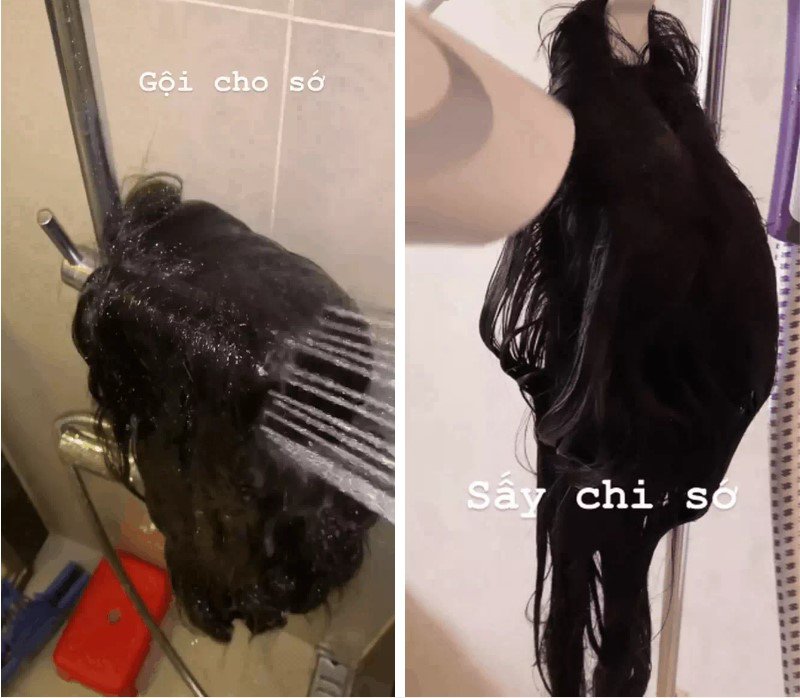 Cô cũng phải chăm sóc những mẫu tóc giả kẹp rất chi li để tóc có thể giữ được độ bồng bềnh khi gắn lên đầu.