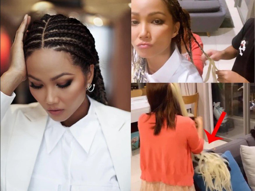 Sẽ còn gian nan hơn nếu kiểu tóc tết này được mix cùng với tóc giả nối vào. Lúc tết đã tốn công, lúc tháo gỡ ra cũng đau đầu chẳng kém.