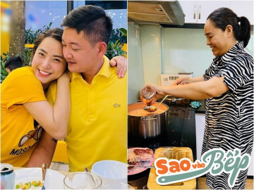 Hải Băng thèm bún quê mình liền được chồng chiều ngay, thành quả của chàng rể và mẹ vợ ngon chẳng kém nhau