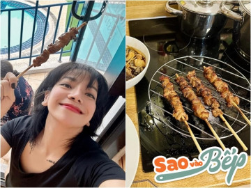 Nữ ca sĩ làm món thịt nướng nhưng con trai lại gào thét, “chạy bay hết dép” ra khỏi nhà