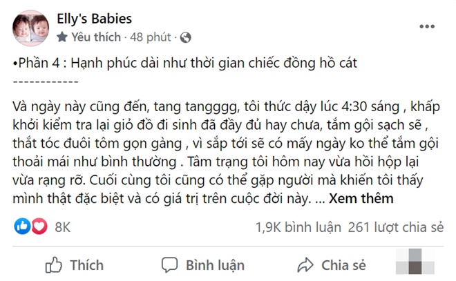 Elly Trần chia sẻ câu chuyện về chồng trong lúc cô mang bầu.