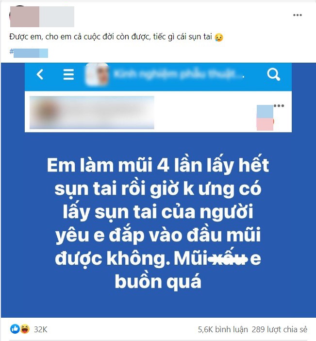 Đòi lấy sụn tai bạn trai nâng mũi, gái xinh làm cõi mạng lao đao, bác sĩ trả lời thế nào? - 1