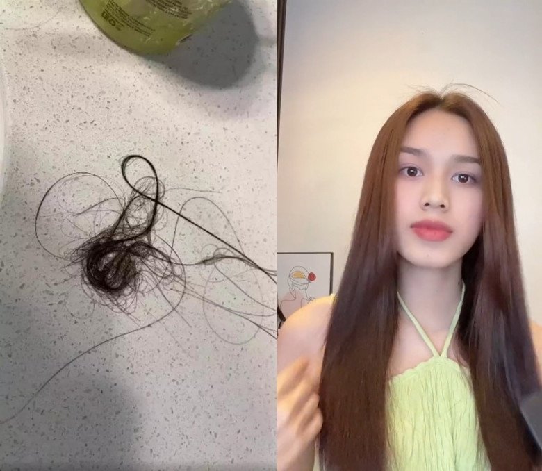 Một lần gội đầu của chân dài rụng một lượng lớn tóc khiến người hâm mộ xót xa. Tuy nhiên, giờ đây, mái tóc của cô đã dày dặn và bồng bềnh thấy rõ. Tóc con của cô thi nhau mọc lên dày dặn và có sức sống hơn hẳn.