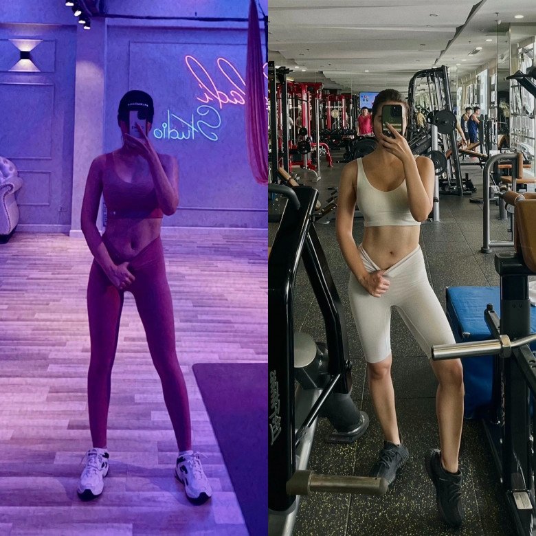 Hình thể của nữ diễn viên cải thiện rõ qua từng ngày. Cô tập trung siết dáng phần thân dưới nhằm cải thiện số đo vòng 3, vòng eo. Sọc bụng của người đẹp là niềm ao ước của bao chị em.