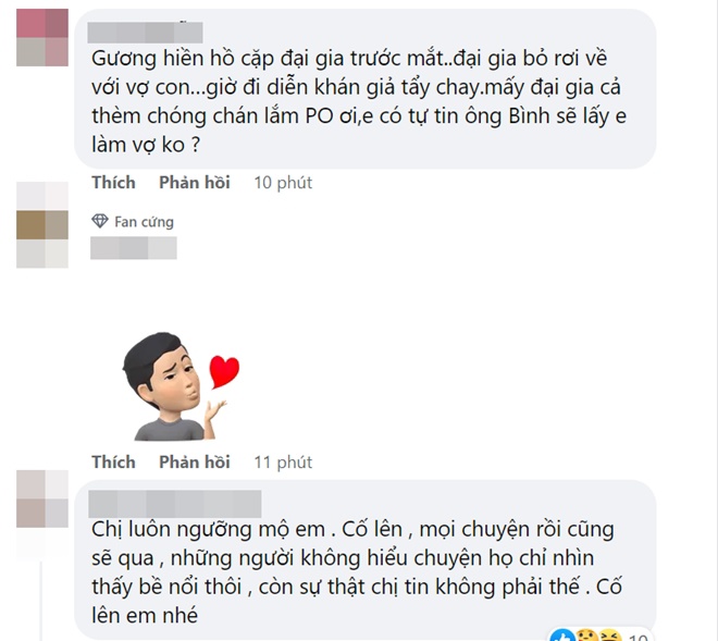 Thậm chí, có khán giả còn đem Hiền Hồ ra làm dẫn chứng để nhắc nhở Phương Oanh.